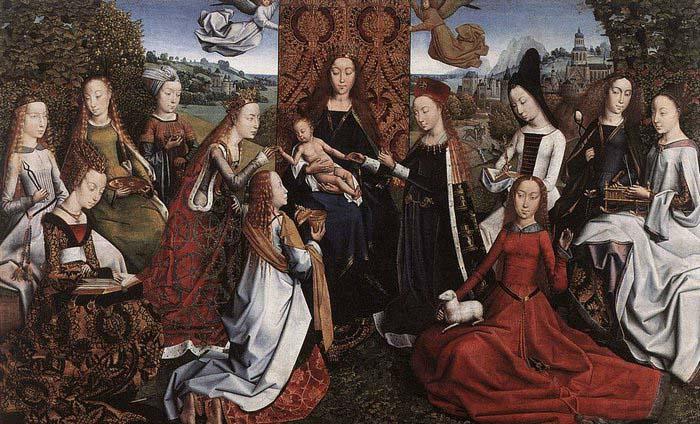 Master of the Saint Lucy Legend Virgin Surrounded by Female Saints Germany oil painting art